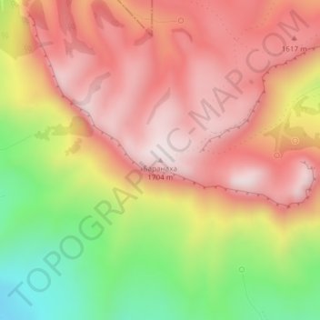 Mappa topografica Баранаха, altitudine, rilievo