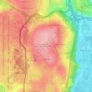 Mappa topografica McMicken Heights, altitudine, rilievo