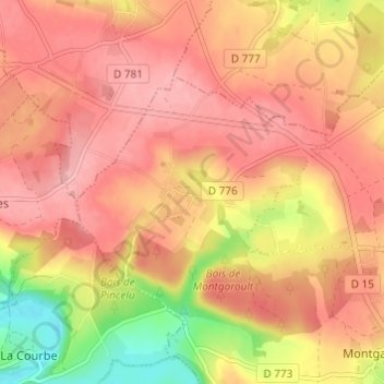 Mappa topografica Vaux le Bardoult, altitudine, rilievo