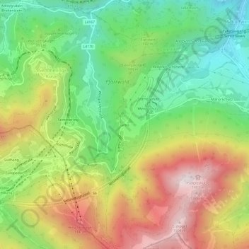 Mappa topografica Greis, altitudine, rilievo