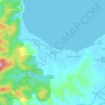 Mappa topografica Jawili, altitudine, rilievo