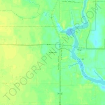 Mappa topografica White Star, altitudine, rilievo