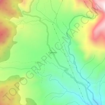 Mappa topografica Corinto, altitudine, rilievo