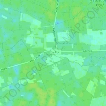 Mappa topografica Allerhop, altitudine, rilievo