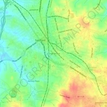Mappa topografica Sunset Terrace, altitudine, rilievo