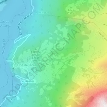 Mappa topografica El Tochar, altitudine, rilievo