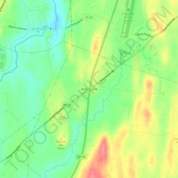 Mappa topografica Brick Tavern, altitudine, rilievo