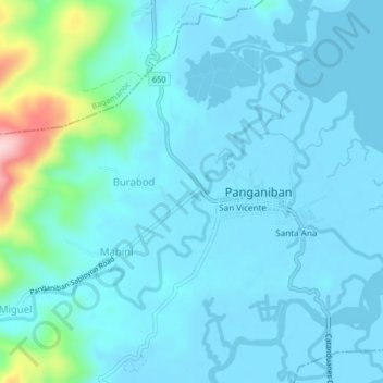 Mappa topografica Bagong Bayan, altitudine, rilievo