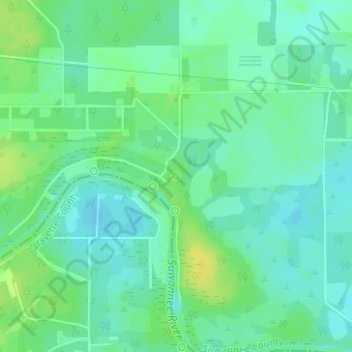 Mappa topografica Cow Spring, altitudine, rilievo