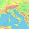Mappa topografica Italy, altitudine, rilievo