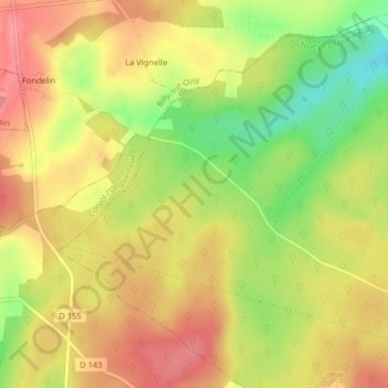 Mappa topografica Bois de l'Entre Compte, altitudine, rilievo