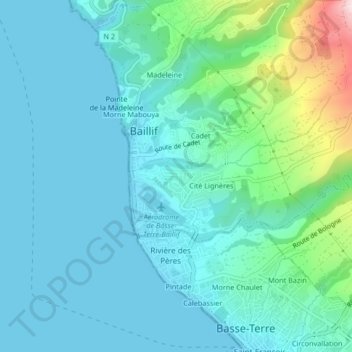 Mappa topografica Cité Chaulet, altitudine, rilievo