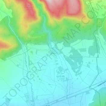 Mappa topografica Orbiso, altitudine, rilievo