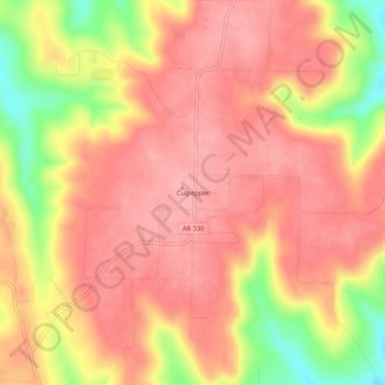 Mappa topografica Culpepper, altitudine, rilievo