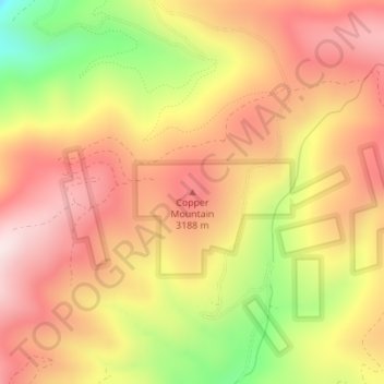 Mappa topografica Copper Mountain, altitudine, rilievo