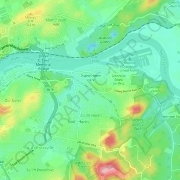 Mappa topografica Island Home, altitudine, rilievo