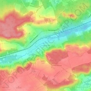 Mappa topografica Le Pont de Bois, altitudine, rilievo