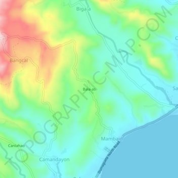 Mappa topografica Bala-as, altitudine, rilievo