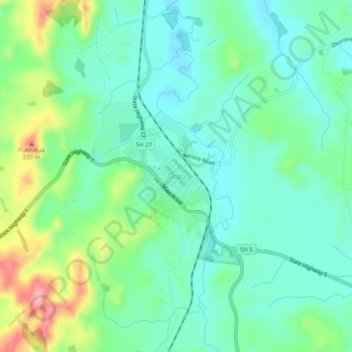 Mappa topografica Tīrau, altitudine, rilievo