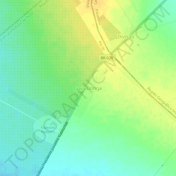 Mappa topografica Cova Donga, altitudine, rilievo