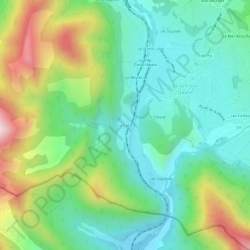 Mappa topografica La Caire, altitudine, rilievo