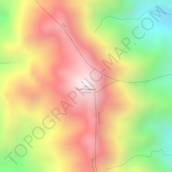 Mappa topografica Cerro Banderas, altitudine, rilievo