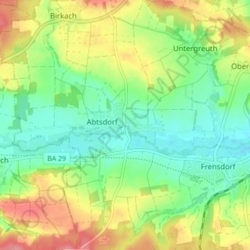 Mappa topografica Vorra, altitudine, rilievo