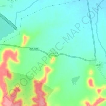 Mappa topografica Palashi, altitudine, rilievo