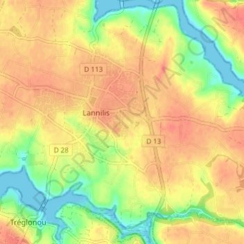 Mappa topografica Saint-Sébastien, altitudine, rilievo