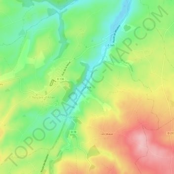 Mappa topografica La Cité, altitudine, rilievo