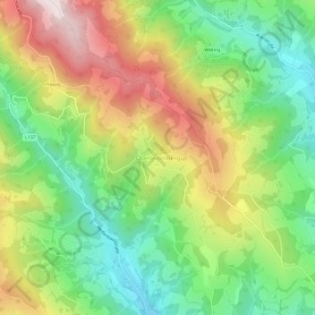 Mappa topografica Oberleidenberg, altitudine, rilievo