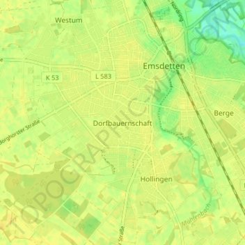 Mappa topografica Dorfbauernschaft, altitudine, rilievo