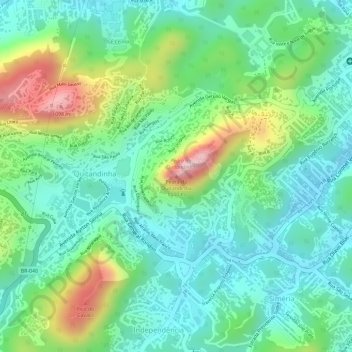 Mappa topografica Pedra do Quitandinha, altitudine, rilievo
