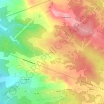 Mappa topografica Servanac, altitudine, rilievo
