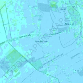 Mappa topografica Wolfsbruch, altitudine, rilievo