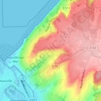 Mappa topografica Callenville, altitudine, rilievo