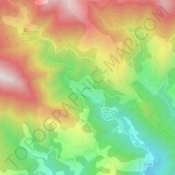 Mappa topografica La Llau, altitudine, rilievo