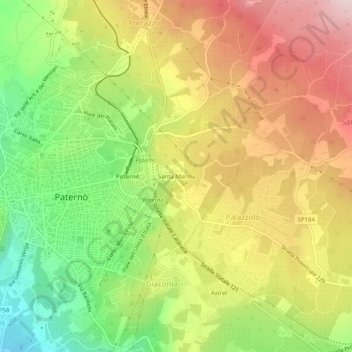 Mappa topografica Santa Marina, altitudine, rilievo