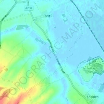 Mappa topografica Hacklinge, altitudine, rilievo
