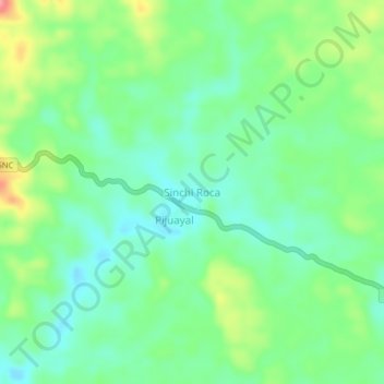 Mappa topografica Sinchi Roca, altitudine, rilievo