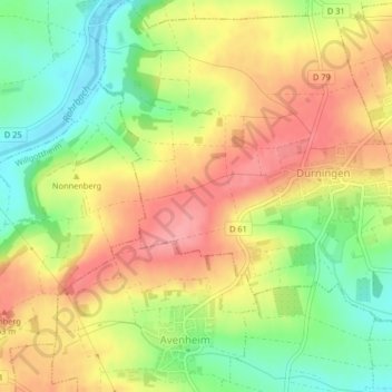 Mappa topografica Eselweg, altitudine, rilievo