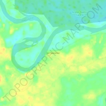 Mappa topografica Sol Naciente, altitudine, rilievo