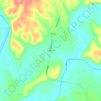 Mappa topografica Littlelot, altitudine, rilievo