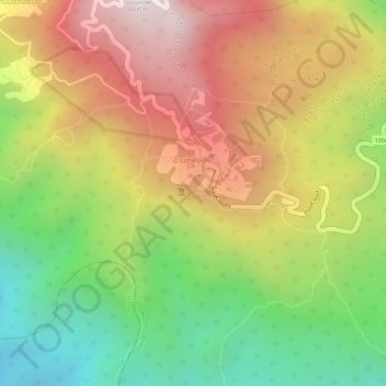 Mappa topografica Monks' Lookout, altitudine, rilievo