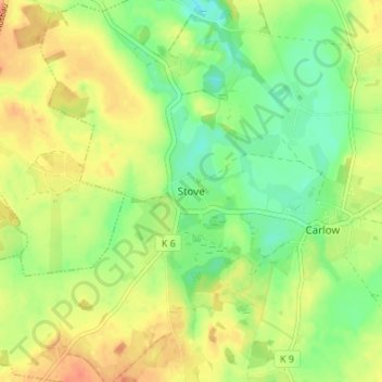 Mappa topografica Stove, altitudine, rilievo