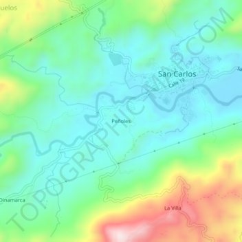 Mappa topografica Peñoles, altitudine, rilievo