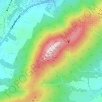 Mappa topografica Carters Mountain, altitudine, rilievo