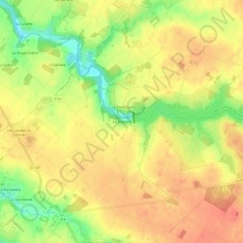 Mappa topografica La Bultière, altitudine, rilievo