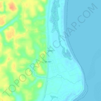 Mappa topografica Guaiú, altitudine, rilievo