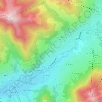 Mappa topografica Le Villard, altitudine, rilievo